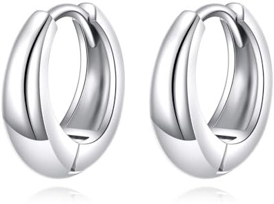 Kleine Creolen Ohrringe Silber 925 Huggie Hypoallergen Ohrringe Schmuck für Damen Mädchen 15mm (Silber)