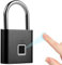 Vorhängeschloss Fingerabdruck, Schloss mit Fingerabdruck, Wetterfest, USB-Aufladung Fingerabdruck Schloss, Vorhängeschloss mit Fingerabdruck für Fitnessstudio, Gepäck, Lagerhäuser, Spind (Schwarz)