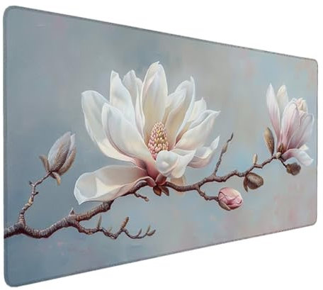 Mauspad Rosa Mousepad XXL, Blume Gaming Mauspad wasserdichte Oberflächenreibung rutschfeste Schreibtischunterlage mit Vernähte Kanten für Computer, Geschenke für Männer und Frauen 1200 x 600mm de-c5