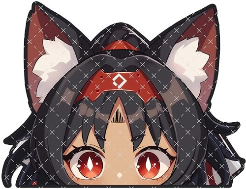 Zenless Zone Zero Peeker Nekomiya Mana Aufkleber – Gaming Sticker für Auto & Seitenscheibe, Niedlich, 2 Stück (12 x 9,2 cm) – Künstlerin Kitsukami