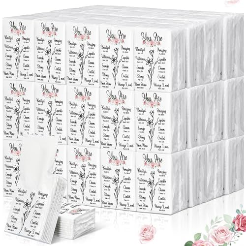 Therwen 100 Stück Taschentücher, Reisepackungen, Großpackung, 1000 Blatt, Mini-Tücher, Großpackung, 3-lagig, kleine Reisegröße, Papier, individuelle Taschengröße