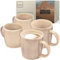 Sänger Kairo Mocha | Kaffeebecher 4 teilig, Steingut Tassen Set für 4 Personen, Tassen, spülmaschinen- mikrowellenfest, Coffee Mug Teetasse, Kaffeetassen Beige 400 ml | VALUE