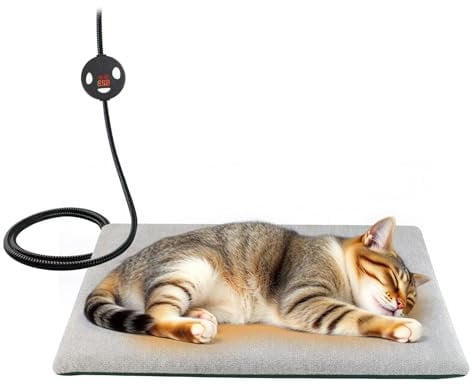 Namsan Tapis chauffant pour animaux de compagnie, avec contrôle de la température et de la minuterie, 40 x 29 cm, pour l'extérieur, niche pour chien, niche pour chat, terrarium, clapier