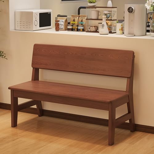HARELA Esszimmer Sitzbank mit Rückenlehne, Küchenbank Wohnzimmerbank Schuhbank, Küchenbank im Landhaus, für Esszimmer/Schlafzimmer/Balkon, Stil Größe wählbar(Walnut,160cm/63in)