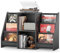 Bikoney Plattenspieler Regal mit Vinyl Aufbewahrung – Turntable Tisch Schrank für bis zu 300 Schallplatten, Media Konsole mit CD Regal für Stereo & Vinyl Setup (Vintage Schwarz)