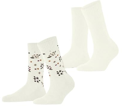 ESPRIT Damen Flower Rib 2-Pack Socken Baumwolle atmungsaktiv