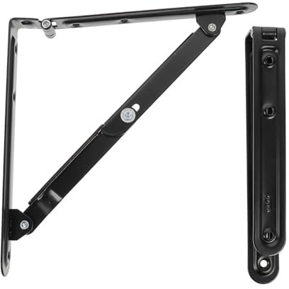 HOMSFOU Klappbare Lagerregalhalterung Aus Schwarzem Eisen Dreieckige Stützhalterung Zur Wandmontage Stabile Klappbare Stützregale Für Innen Und Außenbereich