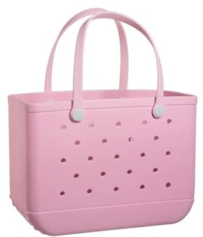 YILLIA EVA-Strand-Einkaufstasche - wasserdichte waschbare Spitze-Beweis-dauerhafte offene Einkaufstasche für den Strand-Boots-Pool-Sport (Klein, Rosa)