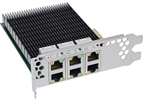 InLine 6-Fach Gigabit Netzwerkkarte, 6X RJ45 1Gb/s, PCIe x4, 51127C