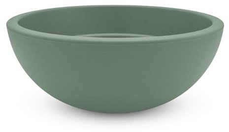 Vaso per piante in plastica, rotondo, verde, 39 cm, in materiale riciclato, rotondo, per giardino, terrazza, balcone
