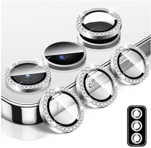 LucBuy Diamond Camera Lens Protector for Samsung Galaxy Z Flip 7, Bling Tempered Glass Back Camera Cover Screen Protector, Individual Aluminum Metal Protective Rings Film Stickers