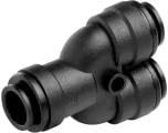 John Guest Speedfit 12mm Push Fit Y Divider, 2-Way Manifold, Black, Pack of 3