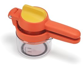 Joseph Joseph JuiceMax Plus Exprimidor Manual de Doble Acción con Jarra Medidora, para Naranjas, Limones y Limas