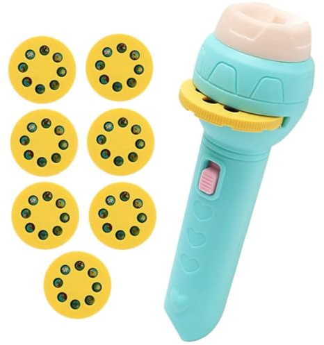 Lampe de poche projecteur de diapositives avec 56 modèles torche projecteur avec animaux fruits transports pour enfants jouets d'apprentissage pour l'éducation précoce (3 ans +) lampes poche po