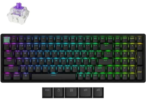 Tastatur kompatibel mit Keychron K4 HE kabellosem Magnetschalter, benutzerdefinierte Tastatur, Sonderausgabe, 96 % Layout, RGB-Hintergrundbeleuchtung, Double Shot PBT-Tastenkappe(Standard Version)