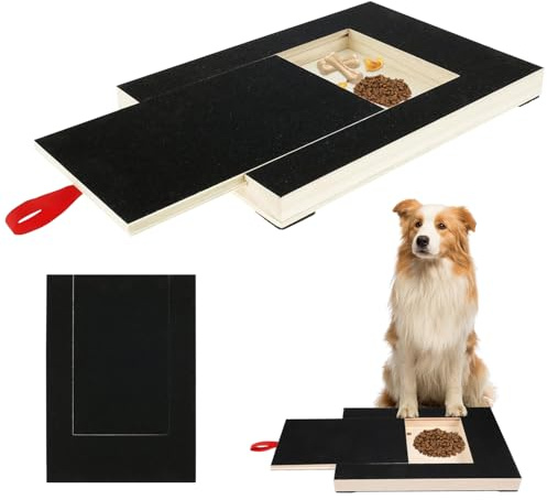 Tabla para rascar uñas para perros, Tabla rascador para perros con caja de golosinas y lijadora de garras, Tabla rascadora Multifuncional de Papel de Lija Alternativa a cortaúñas y molinillos(Negro)