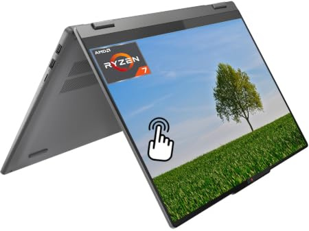 Lenovo IdeaPad 5 2-in-1-Laptop, 16 Zoll WUXGA Touchscreen Display, 8-Core AMD Ryzen 7 8845HS Prozessor, 16 GB LPDDR5X RAM, 1 TB SSD, Tastatur mit Hintergrundbeleuchtung, Fingerabdruckleser, Win 11