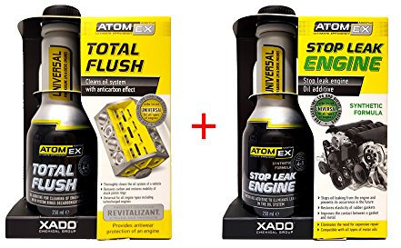 XADO Set Öl-Verlust-Stop & Motor Ölsystem-Reiniger - Stop Leak Engine & Total Flush- Atomex