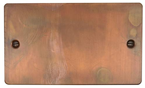 Flat Tarnished Copper Double Blank Plate - FTC32