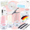 ND24 NailDesign® Gelnägel Set Premium Starterset mit UV-Lampe & Zubehör, UV Haftgel, Aufbaugel, Versiegelungsgel – Nagelset für Nägel Selber Machen – Gel Nail Set, Shellac Set – Made in Germany