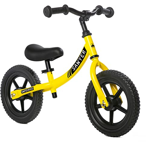 Sawyer Bikes - Biciclette Senza Pedali Ultraleggera – Bambini 2, 3, 4 e 5 Anni (Giallo)