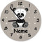 ShirtInStyle Wanduhr Kinderzimmeruhr Panda Bär mit Wunschnamen Geschenk Uhr Kinder Handmade, 29cm, Farbe Pastellbeige