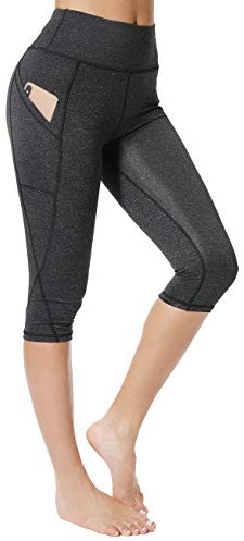 Legging Court Femme, 3/4 Short Anti Cellulite Pantalon Yoga D'été, Push Up Pantalon Sport avec Poche