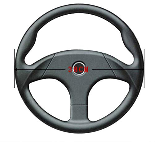 Universal Lenkradbezug Auto Lenkradhülle Lenkrad Abdeckung Lenkradschoner,Rutschfestes,atmungsaktives Carbon-Leder,farblich abgestimmt die Lenkradabdeckung in Silber Schwarz 38cm/15