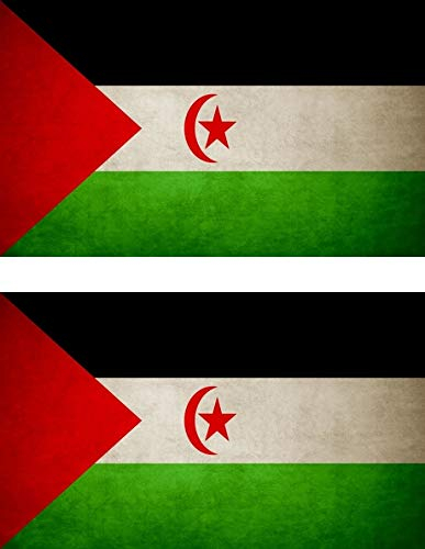 Akachafactory 2X Sticker Aufkleber Flaggen Flagge Fahne Vintage Sahara