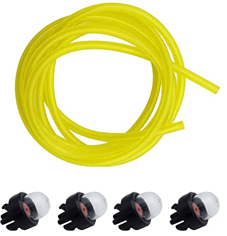 TXErfolg 1 Stück Kraftstoffschlauch aus PVC 5,5mm×2,5mm×1,5M mit 4 Stück General Snap-In Primer Kraftstoffbirne für Rasenmäher Gebläse Stihl Weed Eater McCulloch Ryobi Echo