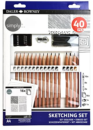 Daler-Rowney Simply Sketching Pencils, Technique Set, 40pcs