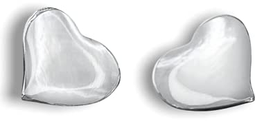 Madamlili 925 Sterling Silber Ohrstecker | Herzförmige Perlmutt Ohrringe | Handgefertigt & Schimmernd | Natürlicher Ozeanglanz | Hypoallergen | Geschenk für Frauen