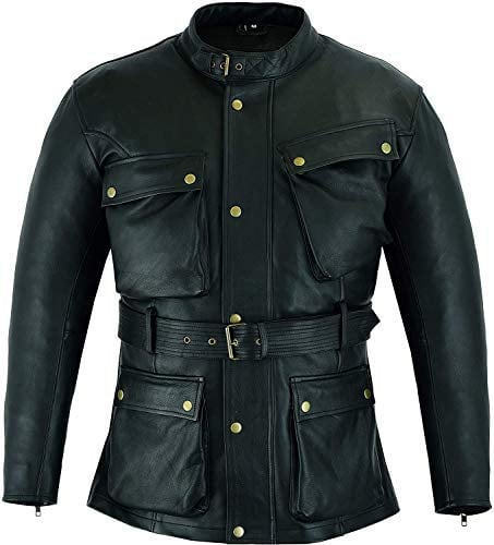 Mens Motorcycle Jacket, Premium CE Armour Genuine Nappa Cowhide Leather Bikers Jacket For Riding Touring