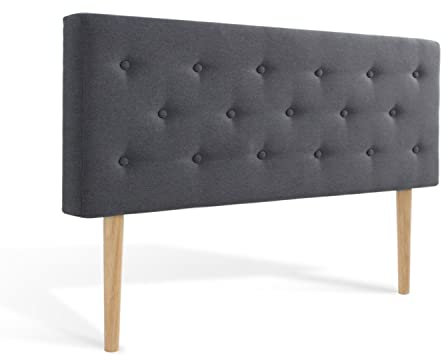 INTENSE DECO Tête de lit capitonnée Théa 160cm Tissu Gris foncé