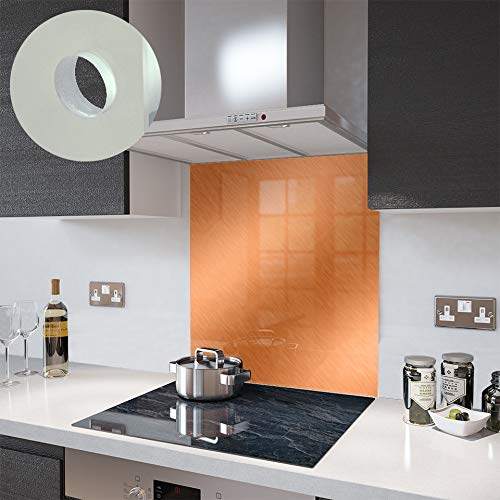 Glass Splashbacks Brushed Copper - by Premier Range in 75cm Wide x 110cm High with Fixing Holes