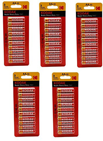 50 Piece SUPER HEAVY DUTY AA/R6P Micro Batteries Zinc 1.5V R6P