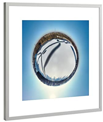 artboxONE Poster mit Rahmen Silber 50x50 cm Hamburg - See Hinterm Horn von Dienstleistungsdrohne.de