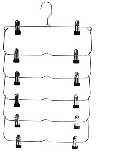 1pc Multilayer Ropa Posugas con 12 Clips Ropa Almacenamiento Tenedor De Rack Secado Armario Plegable Pantalones Ropa Ropa De Falda De Metal