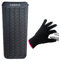 Heat Resistant Mat Pouch and Heat Resistant Glove for Curling Irons, Hair Straightener, Flat Irons and Hair Styling Tools, 28.5cm x 14cm, Black