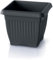 Pot de fleurs, pour plantes, utilisation en intérieur et extérieur, carré, style classique, en plastique, pour balcon, DKWT30, couleur gris anthracite, 13,8 litres, 30 x 30 x 25 (H) cm