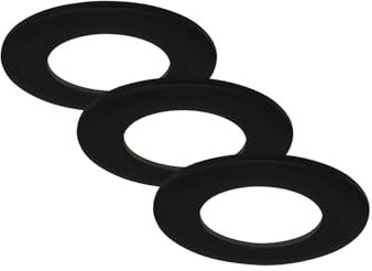 BRILONER Leuchten - LED Einbauleuchten, Einbaulampen 3er Set, Deckenlampen je 5 Watt, je 450 Lumen, 4.000 Kelvin, IP44, Schwarz-matt, 85x27mm (DxH), 7113-435