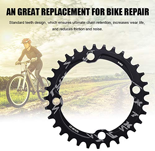 32/34/36/38T BCD 104 aleación de aluminio pi?ón de bicicleta de monta?a plato de acero piezas de reparación de anillo de cadena de manivela única(38T-Negro, Anillo de cadena simple para bicicleta,