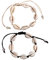 Clyhon 2 Pack Muschelarmband, Handgemachte Stricken Frauen Armband aus natürlicher Kobaltschale, verstellbare Armbänder im Hawaiian Beach-Stil (1 schwarze Schnur, 1 weiße Schnur)