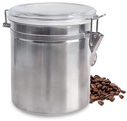 Saim Cereal Container, Stainless Steel Food Storage Container with Lid 1.6L Airtight Coffee Canister Kitchen Cereal Storage Jar for Beans/Tea/Sugar/Cereal