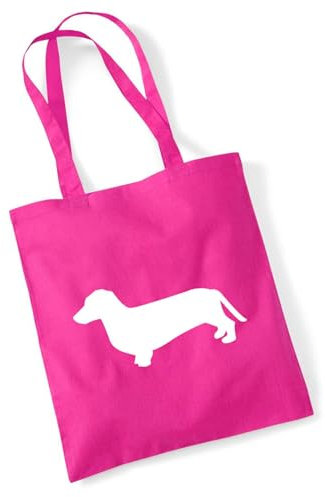 Huuraa Jutetasche Dackel Silhouette Geschenk 10 Liter Fuchsia Baumwolle Dackel Aufmerksamkeit