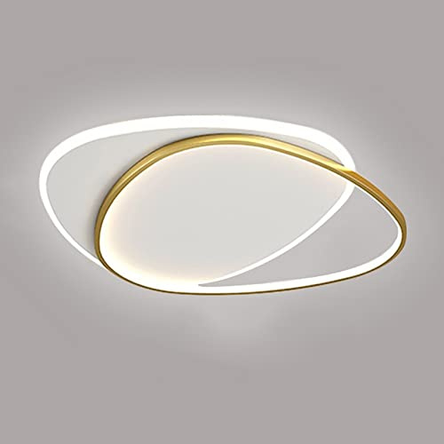 MHXZKHL Modern LED Deckenleuchte Geometrisch 2-Licht Ultradünn Deckenlampe Nordisch Kreativ Unterputzmontage Leuchte Für Wohnzimmer Schlafzimmer(Size:55X46CM, 48W,Color:Gold, 3 Colour)