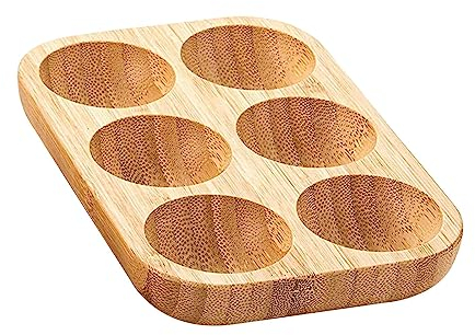 MagiDeal Porte-œufs Récipient à œufs Pratique en Bois 6 Grille Organisateur d'œufs Plateau de Stockage d'œufs pour réfrigérateur Tabletop Restaurant Cabinet