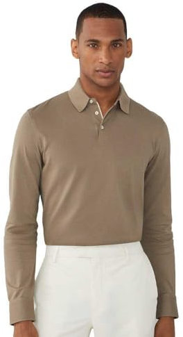 Hackett London Herren Fashioned CLR Ls Polo, Brown (Taupe Beige), 3XL