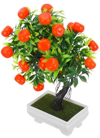TOPPERFUN Planta Artificial Bonsái De Naranja Simulada Maceta Decorativa Para Oficina y Hogar Para Decoración Interior y Fiestas