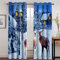Vorhänge Kurz Fenster Wohnzimmer 3D Winter Weihnachten Haus Elch Vorhang Verdunkelung Blickdicht Gardinen 140x160 Cm Vorhänge Schlafzimmer Mit Muster Modern 2Er Set, Vorhänge Für Kinder Mit Ösen